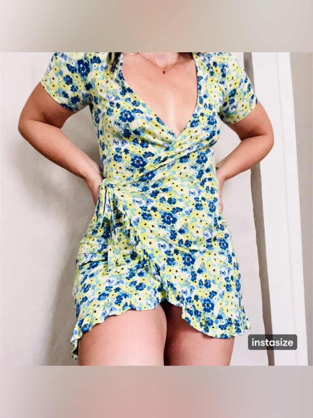 ASOS Pull&Bear Wrap Front Floral Mini Dress Large